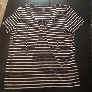 Navy and white stripe shirt with ties